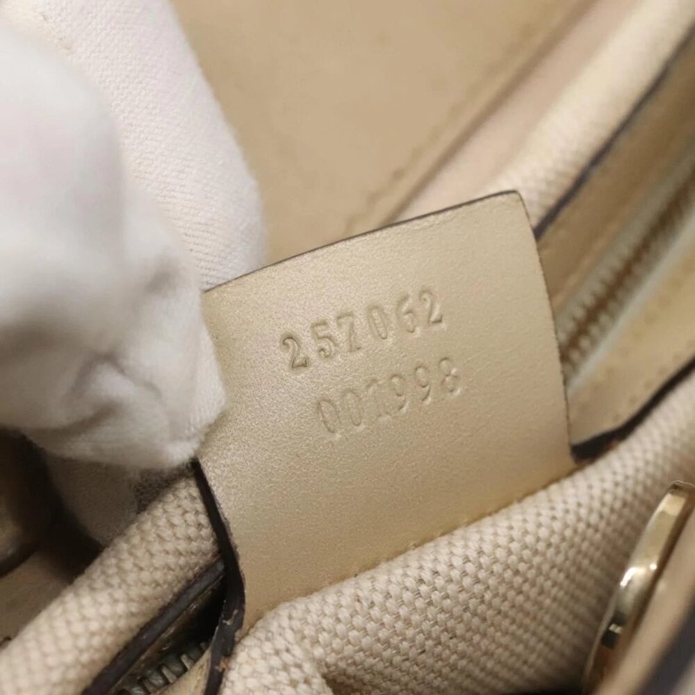GUCCI GG Canvas Web Sherry Line Tote Bag Beige Gold 257062 Auth 140783 - Picture 11 of 16